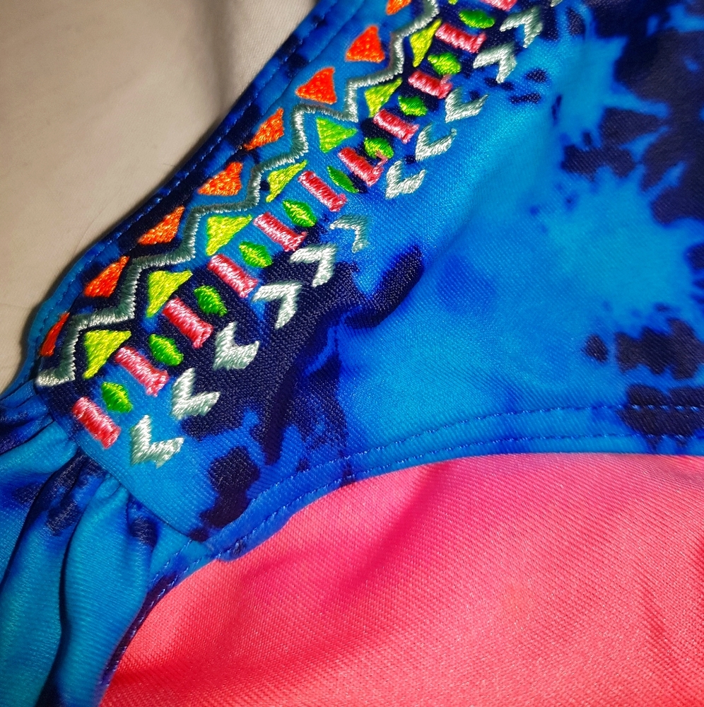 Blue Tie dye Swim Bottoms